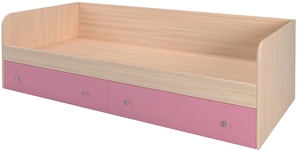Детская кровать для девочек Астра (Дельфин) Розовый одноярусная