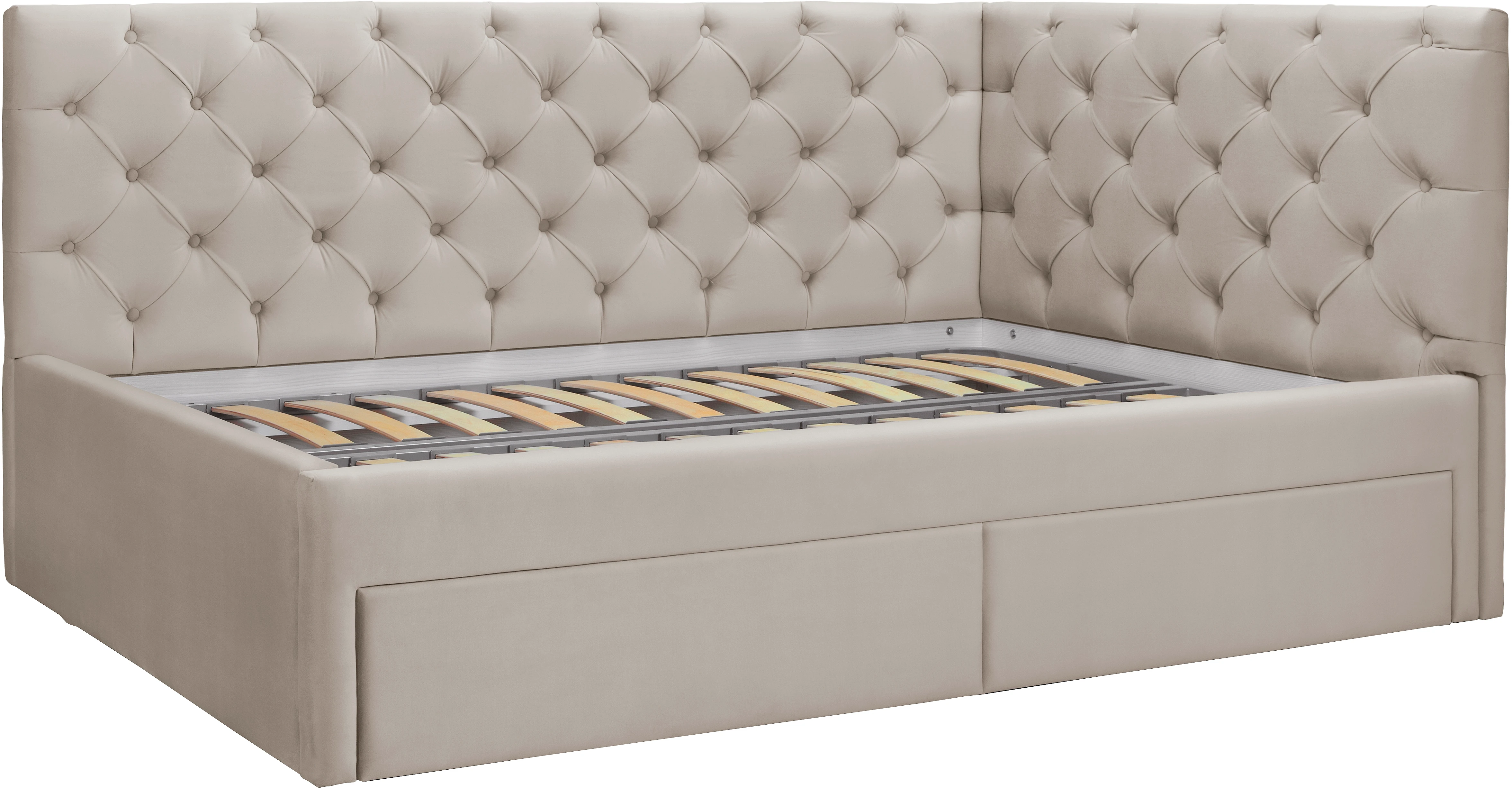 Односпальная кровать с мягким изголовьем Оливия с ящиками Дизайн-3