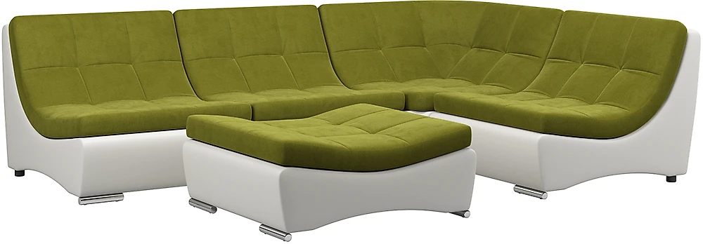 Зелёный модульный диван Монреаль-6 Свамп