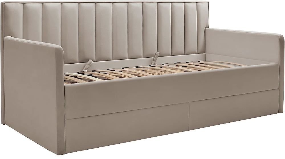 Односпальная кровать с мягким изголовьем Порше Дизайн-2