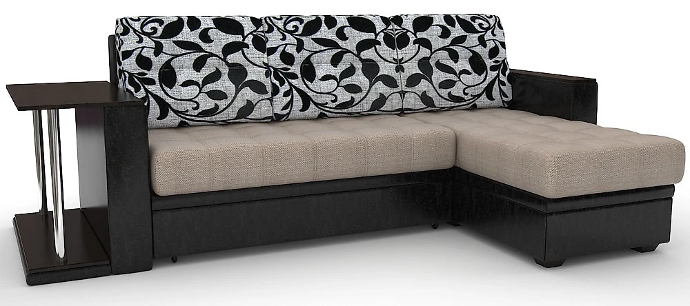 Угловой диван с левым углом Атланта-Эконом Сан Флауэрс со столиком