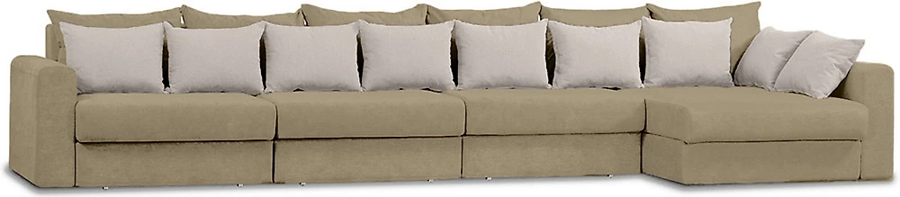 Угловой диван с левым углом Модена-6 Плюш Крем