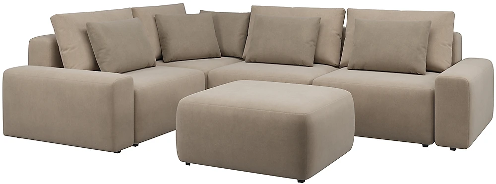 Модульный диван с подушками Гунер-1 Плюш Мокко
