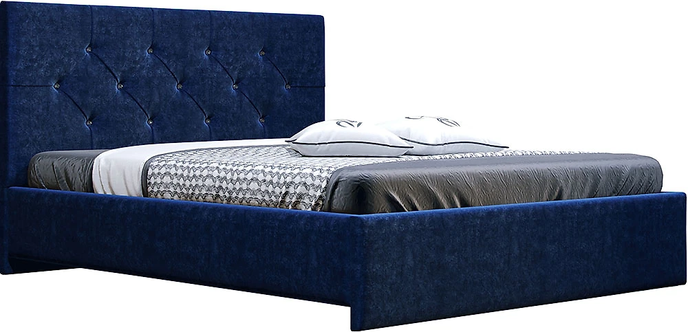 Кровать со спинкой 370 Синяя