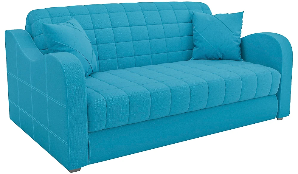 Синий прямой диван Барон-4 Блу