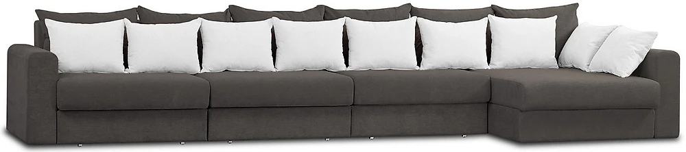 Угловой диван с левым углом Модена-6 Плюш Шоколад-2