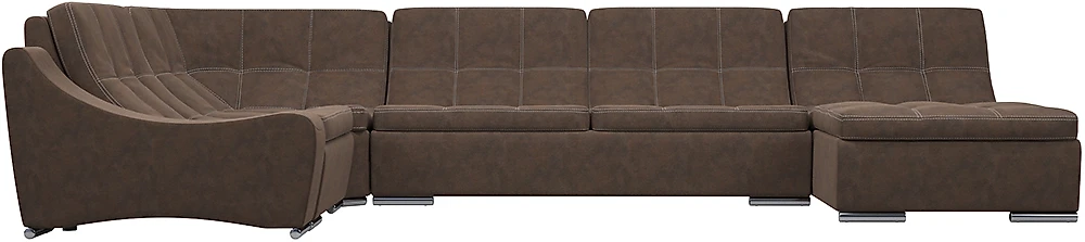 Угловой диван с креслом Монреаль-3 Замша Brown
