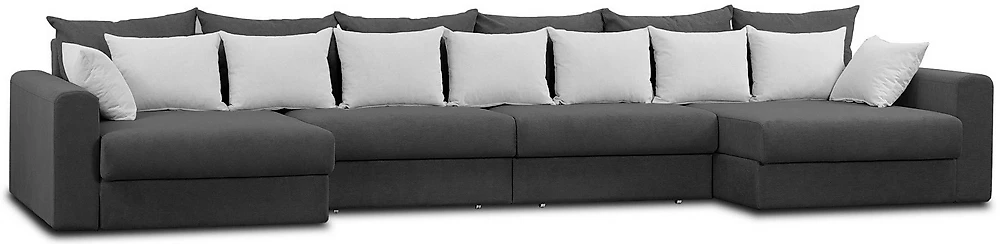 П-образный диван Модена-8 Плюш Графит