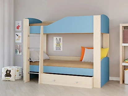 Детская кровать для девочек Астра-2 Голубой