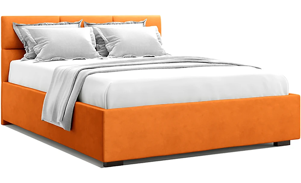 Кровать с подъемным механизмом и мягким изголовьем Болсена Оранж