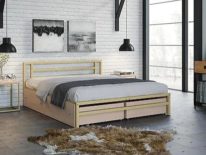 кровать двуспальная с ящиками Титан-2 (Мета) с ящиками