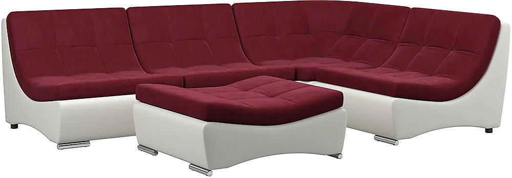 Красный модульный диван Монреаль-6 Марсал