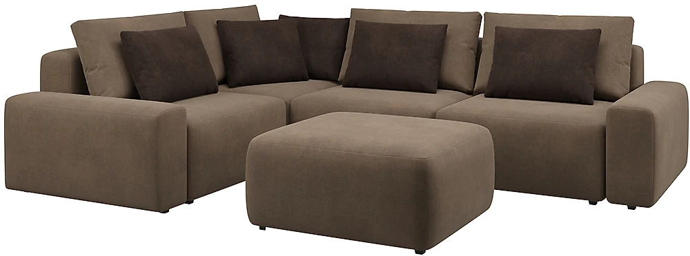 Угловой диван с креслом Гунер-1 Плюш Хазел