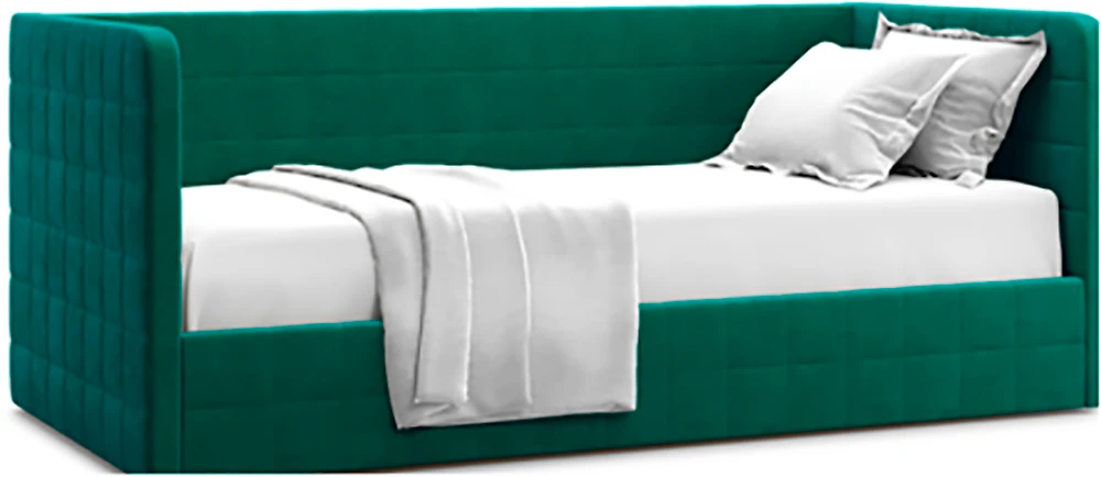 Двуспальная кровать с матрасом в комплекте Брэнта Изумруд 90х200 с матрасом
