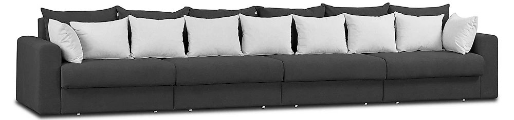 Прямой диван серого цвета Модена-3 Плюш Графит