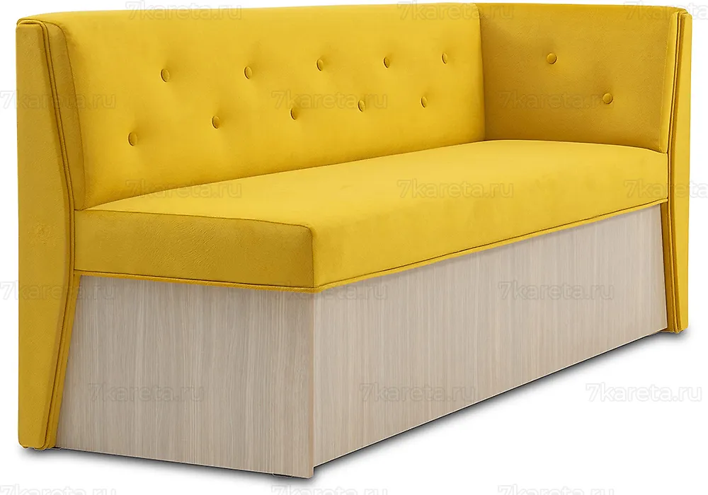 Узкий кухонный диван Верона с углом Желтый