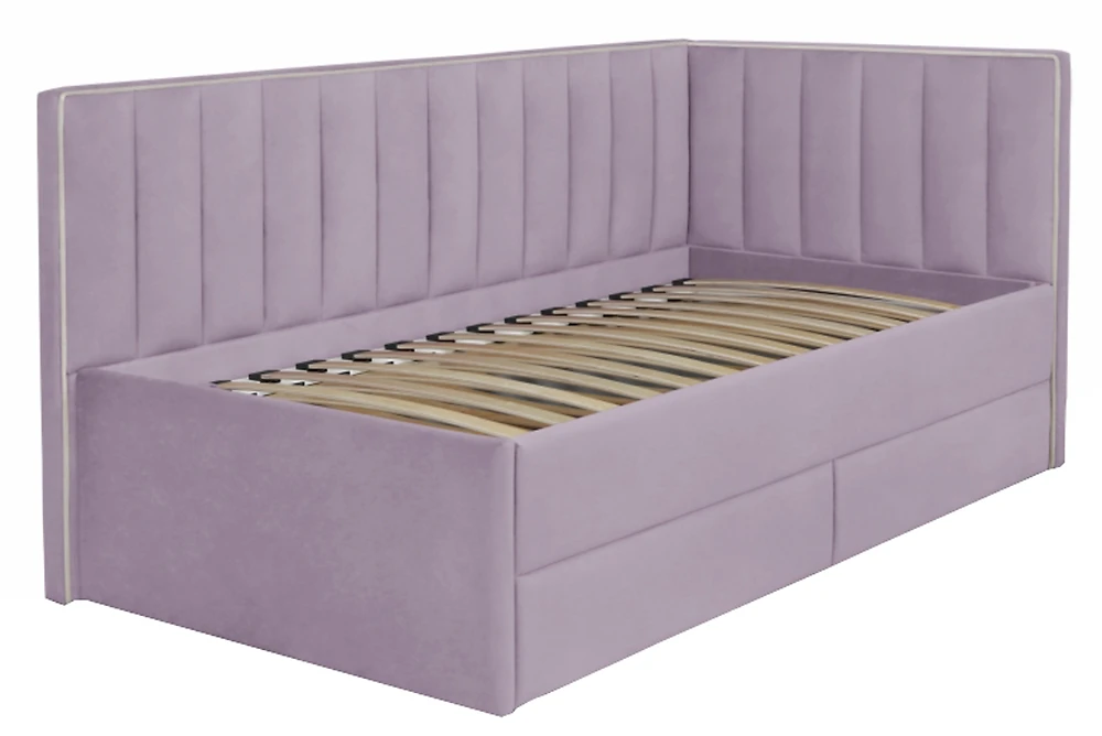 Односпальная кровать с мягким изголовьем Порше Дизайн-3