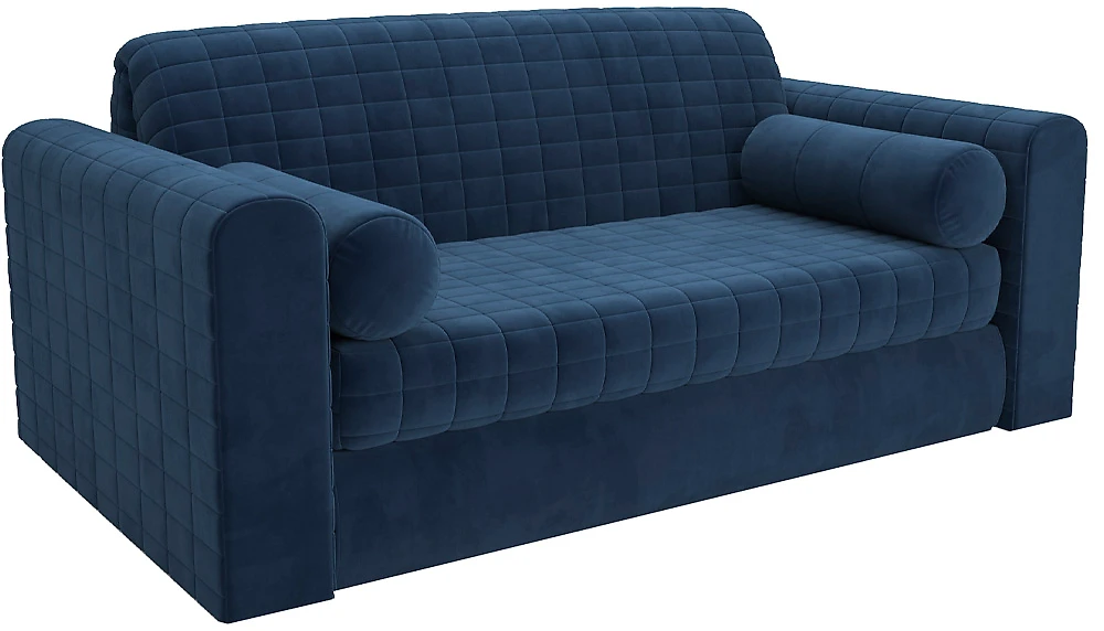 Синий прямой диван Барон-5 Плюш Блу