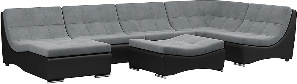 Угловой диван без боковин Монреаль-7 Плюш Графит