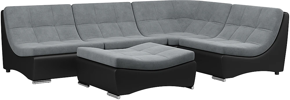 Угловой диван с креслом Монреаль-6 Плюш Графит