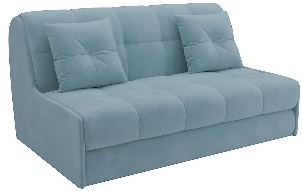 Синий прямой диван Барон-2 Плюш Лайт Блу