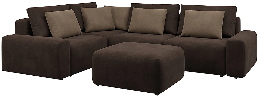Модульный диван с подушками Гунер-1 Плюш Нуар