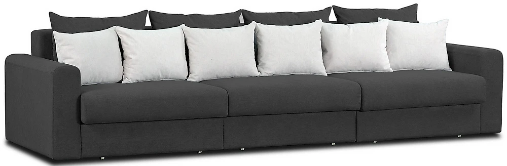 Прямой диван серого цвета Модена-2 Плюш Графит