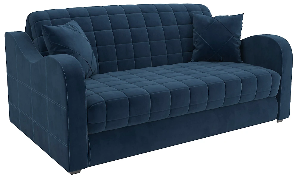 Синий прямой диван Барон-4 Плюш Блу