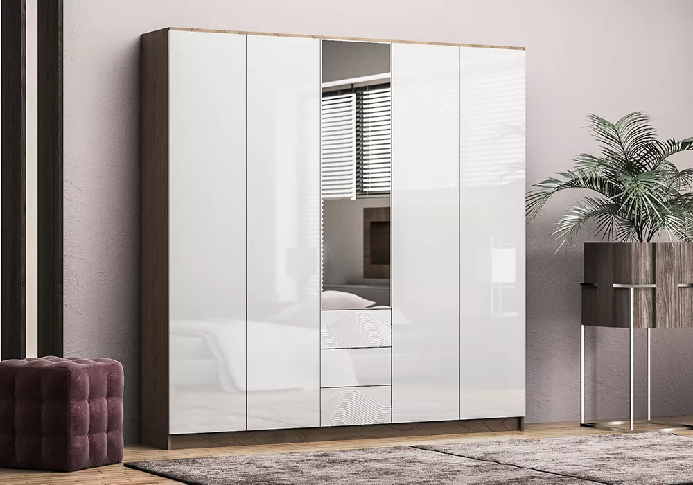 Шкаф для одежды с зеркалом Глянец 3D-9