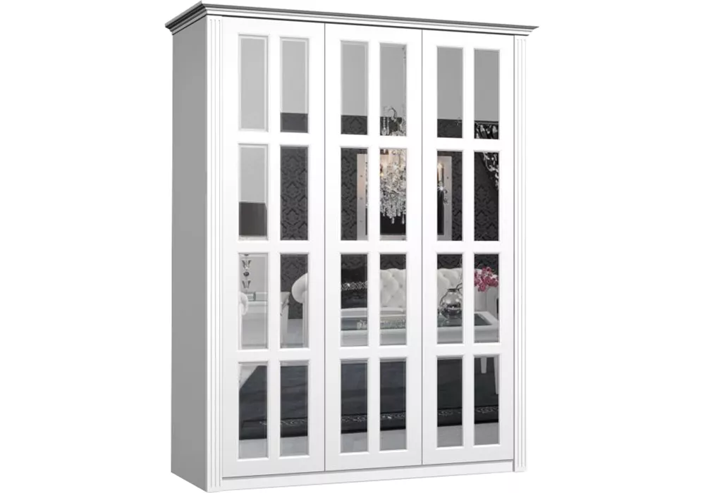 Шкаф для одежды с зеркалом Классика Люкс-6 3 двери