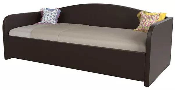 Односпальная кровать из экокожи Uno Дарк Браун (Сонум)