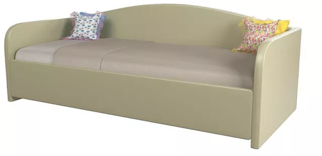 Односпальная кровать из экокожи Uno Милк (Сонум)