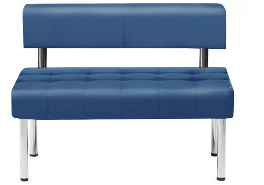диван в офис Бизнес 122х78 Синий без подлокотников