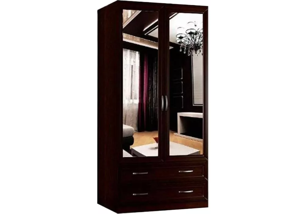 Шкаф для одежды с зеркалом Гамма-10 (Стелла) Венге