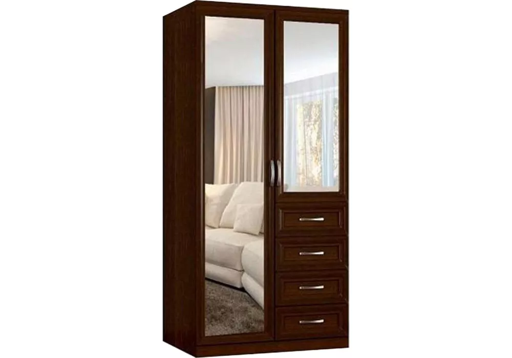 Шкаф для одежды с зеркалом Гамма-8 (Стелла) Венге