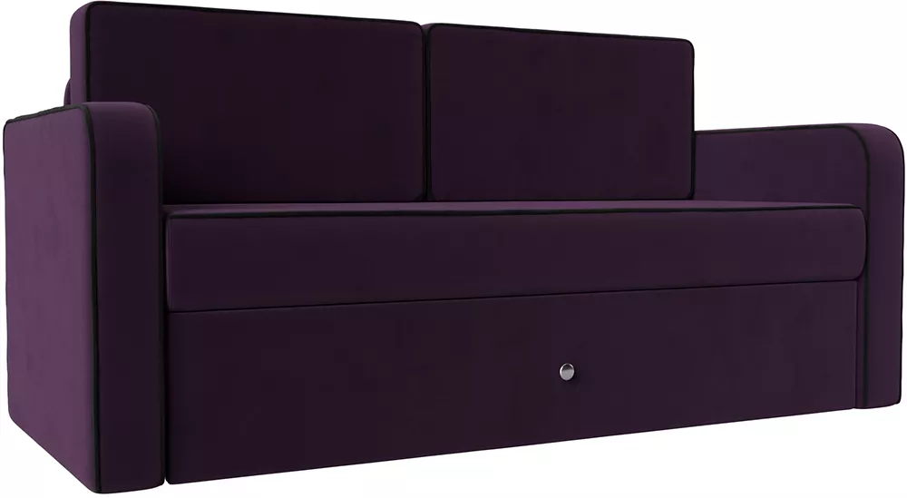 Диван кровать с мягким изголовьем Смарт Велюр Фиолетовый-Черный