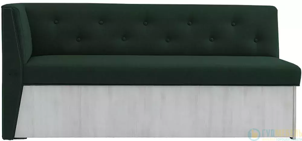 Узкий кухонный диван Верона с углом Зеленый