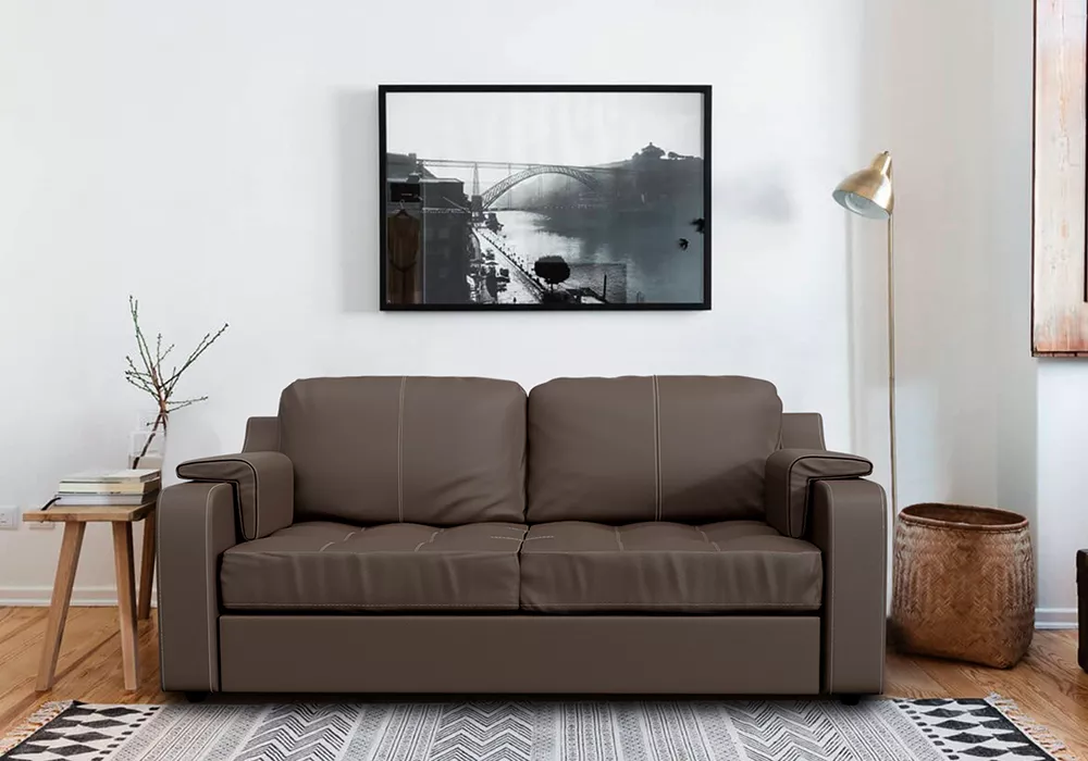 диван из натуральной кожи Берета  2-х местный Дизайн 2 кожаный