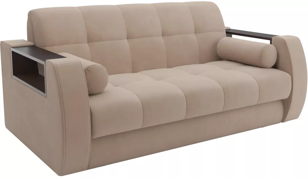 Прямой диван со столом Барон-3 Плюш Беж