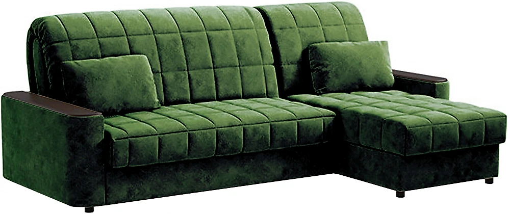 угловой диван с металлическим каркасом Даллас Плюш Свамп