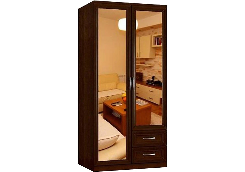 Шкаф для одежды с зеркалом Гамма-7 (Стелла) Венге