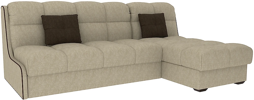 угловой диван с металлическим каркасом Тахко-БП Плюш Крем