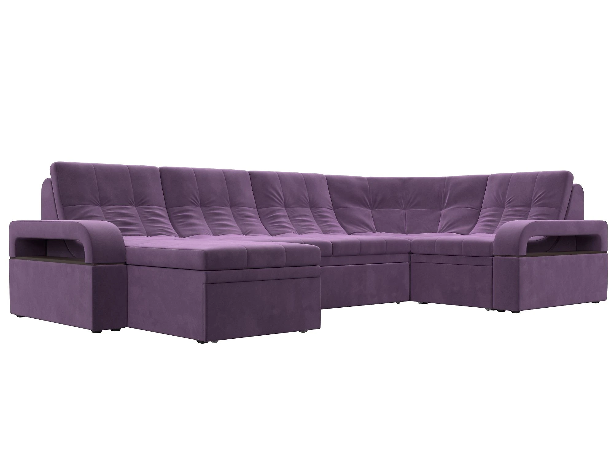 Фиолетовый диван Лига-035 П-образный Дизайн 7