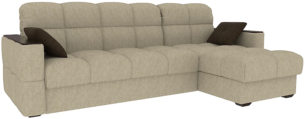 угловой диван с металлическим каркасом Тахко-СП Плюш Крем