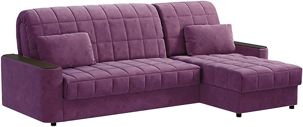 угловой диван с металлическим каркасом Даллас Плюш Фиолет