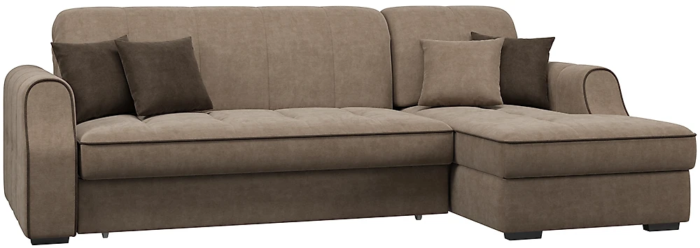 угловой диван с металлическим каркасом Тулуза Плюш Латте
