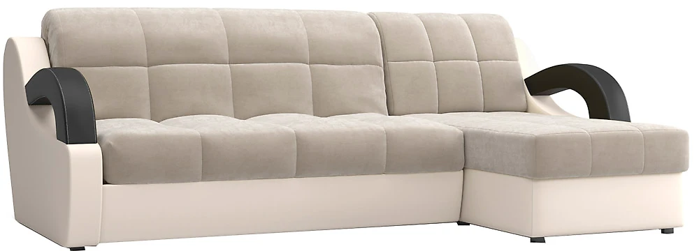 Угловой диван со съемным чехлом Мадрид Плюш Беж
