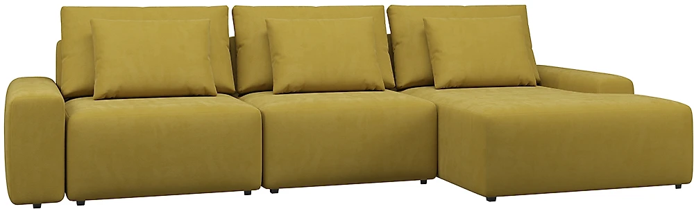  угловой диван с оттоманкой Гунер-2 Плюш Мастард