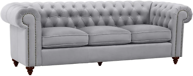 Прямой диван серого цвета Честер Классик 3 Дизайн 10