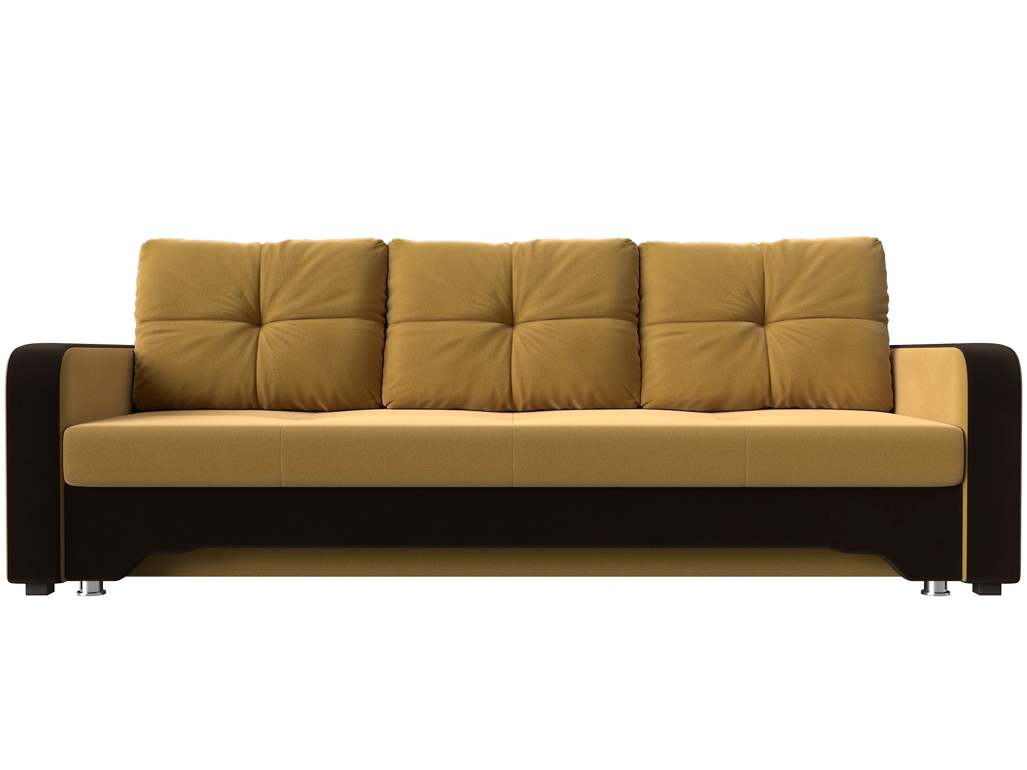 Жёлтый прямой диван Ник-3 Дизайн 8